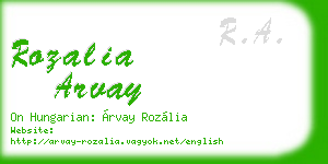 rozalia arvay business card