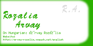rozalia arvay business card